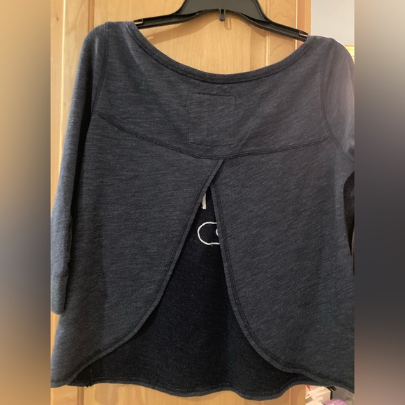 Y2K Retro Gilly Hicks Designer Sweattop/Oversized Small.            Slate Blue - Picture 2 of 3